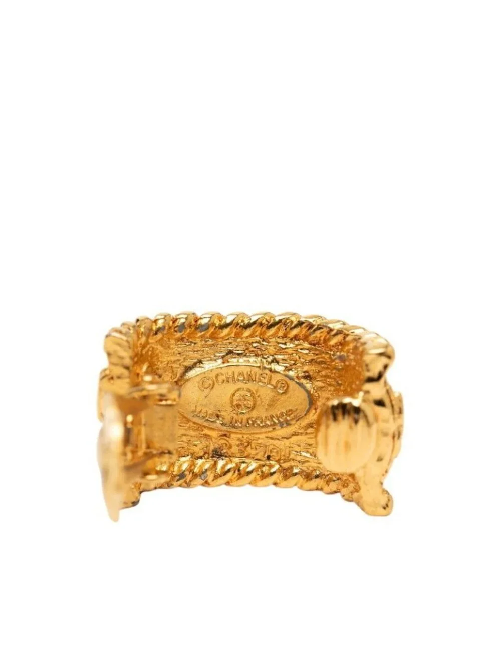 Chanel CC Logo Earrings Gold Plated